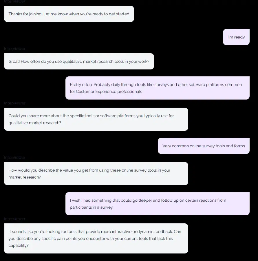 Sample Crowdlytics interview with AI leading a session.